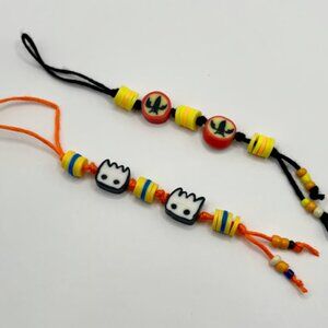 Handmade Halloween Phone Charm Ghost  Bats Lanyard Pendant Chain Car Decor